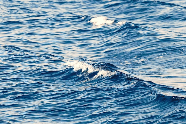 Waves behind a boat, Patterns of waves in water.