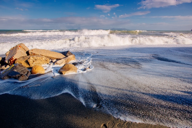 Waves on the coast of the sea