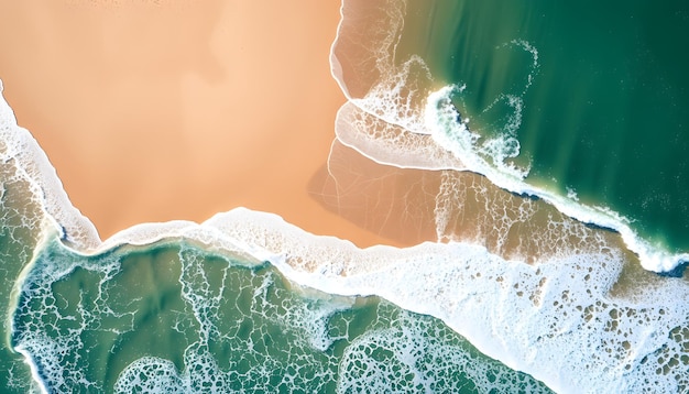 Photo waves crashing on the sandy beach of playa bluff in bocas del toro panama aerial view isolated