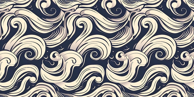 Photo waves and curls seamless pattern swatches included for illustrator user pattern swatches