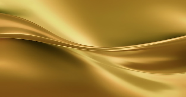 Waves of golden silk as background