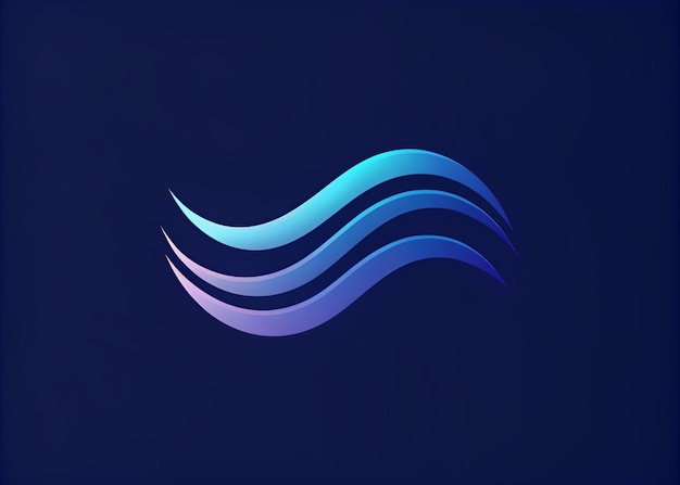 Waves minimalist and flat logo vector