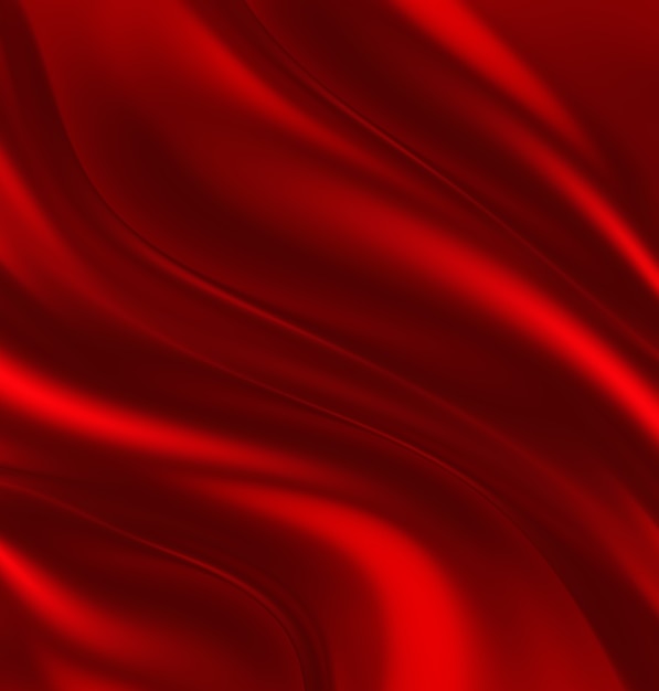 Waves of red silk as background