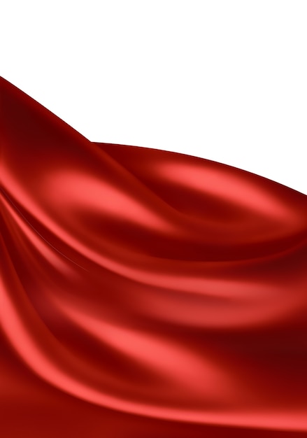 Waves of red silk cloth as background