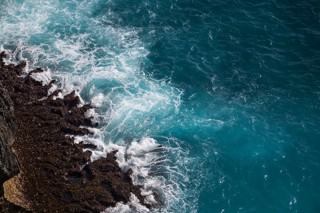 the waves and the rocks