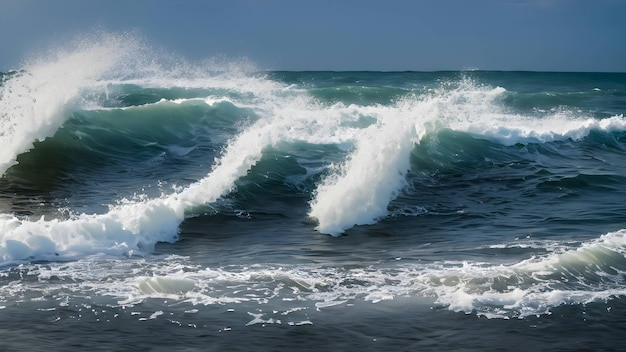 waves rolling towards the shore capturing the movement and energy of the ocean