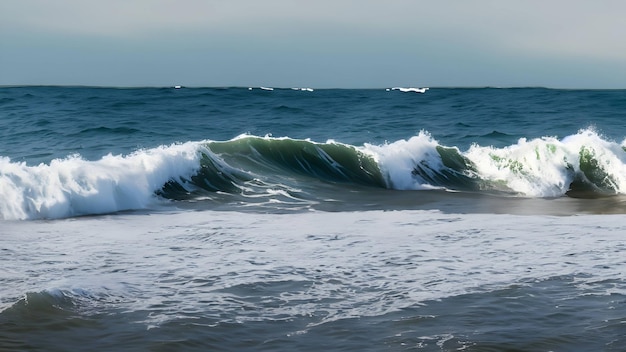 waves rolling towards the shore capturing the movement and energy of the ocean