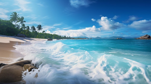 Waves at seychelles beach