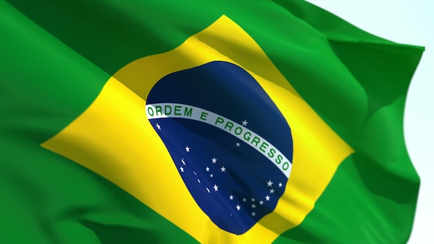 Waving flag of Brazil Beautiful flag of the Federative Republic of Brazil