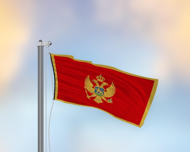 Waving flag on a flagpole