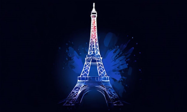 Photo waving flag of france on bright sunny day high in the blue sky with clouds and sun background as a symbol of freedom and independence day or bastille day on july 14