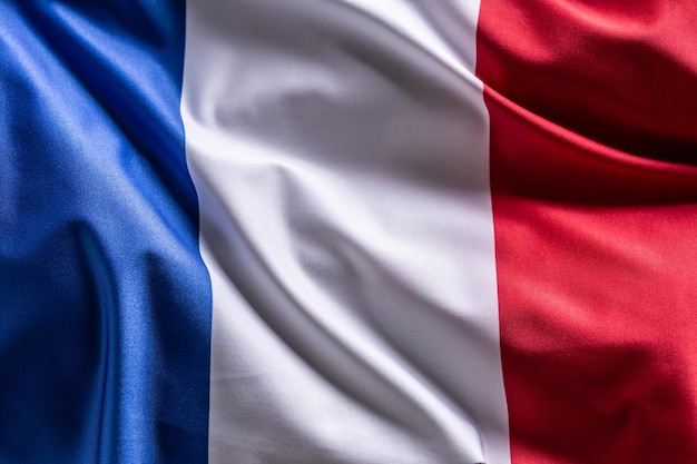 Waving flag of France National symbol of country and state