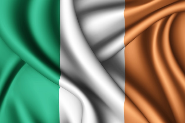 Waving flag of Ireland