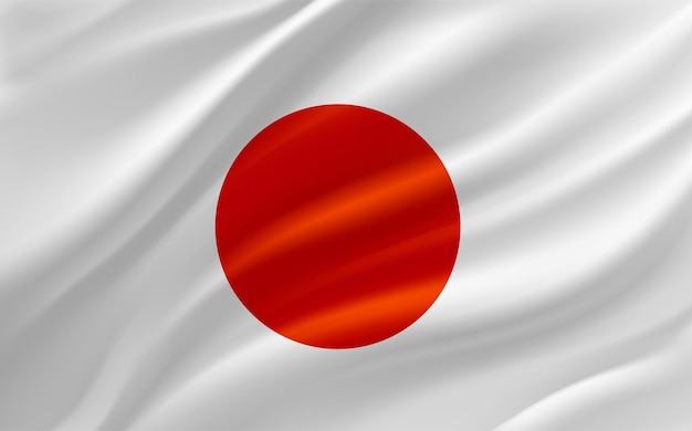 Waving flag of Japan 3d vector banner