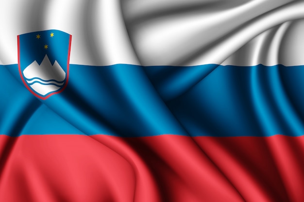 Waving flag of Slovenia