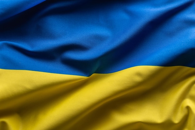 Waving flag of Ukraine National symbol of country and state