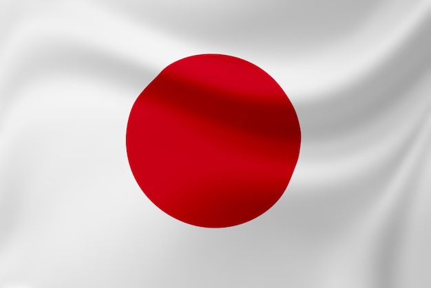 Waving of Japan flag. 