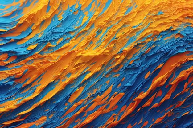 Wavy blue orange yellow gradient background for design ai generative