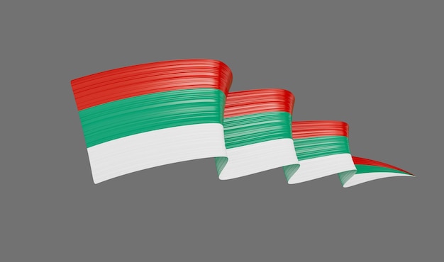 Wavy Bulgaria country flag background for independence day 3d illustration