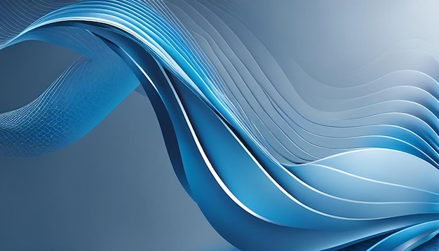 Wavy elegant lines blue background