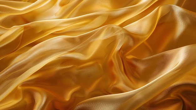 Wavy Gold Silk A Radiant Display of Luxurious Fabric