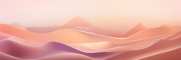 Wavy mountain silhouette on a background with pink and brown colors Generative AI