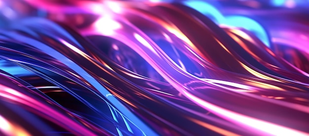 Wavy neon light motion effect background