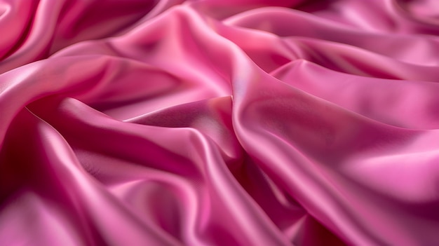 Wavy Pink Silk Fabric Radiating Luxury and Depth with Soft Light