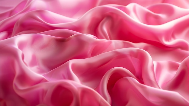 Wavy Pink Silk Fabric Radiating Luxury and Rich Texture