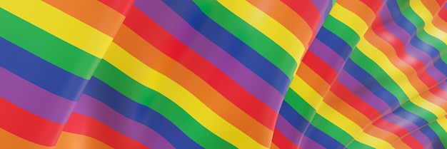 Wavy rainbow flag LGBTQ color