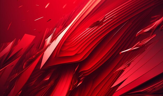 Wavy red abstract background generative AI