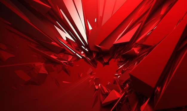 Wavy red abstract background generative AI