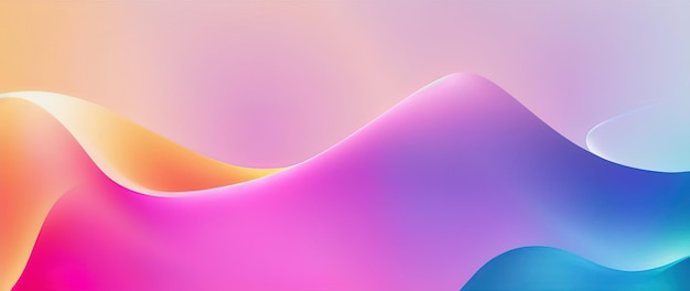 Wavy shapes mixing colors gradient background generative ai