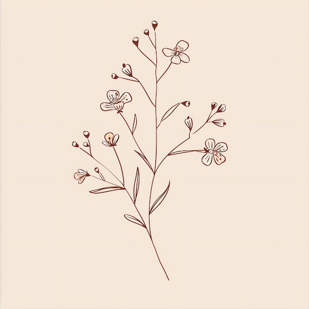 Photo waxflower flower line art