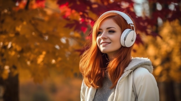 wearing headphones woman headphones girl headphones