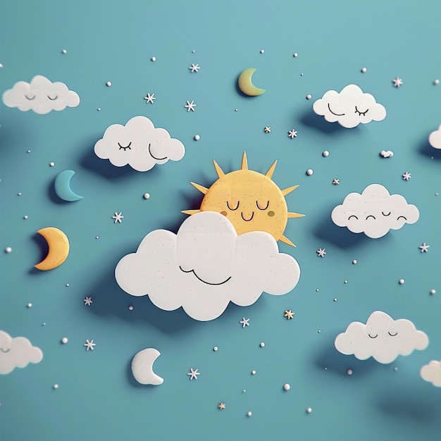 A weather forecast animation with dynamic icons and smooth transitions