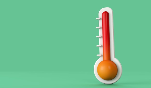 Photo weather thermometer showing climate change rising temperature levels d render