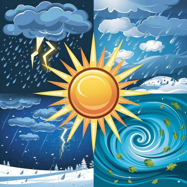 Weather Vector illustrations representing different weather conditions