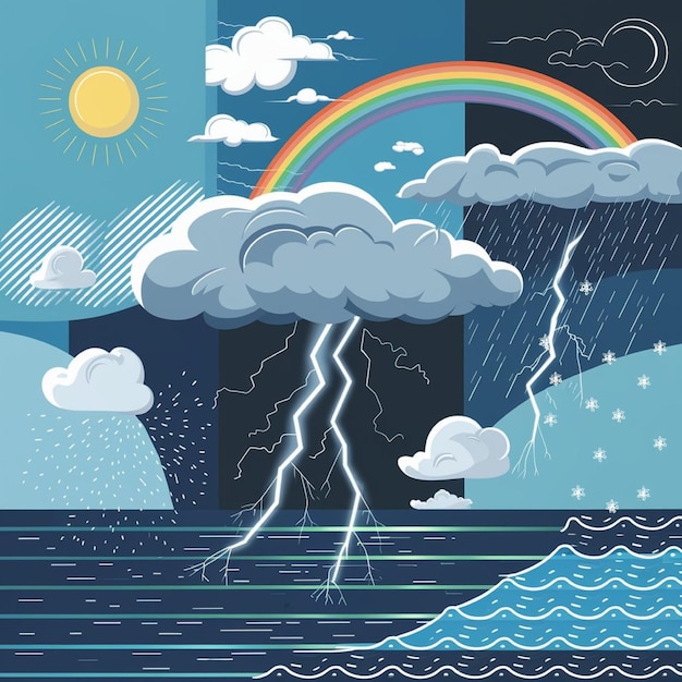 Weather Vector illustrations representing different weather conditions