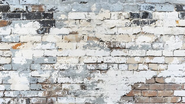 Photo weathered brick wall texture with vintage grungy patina effect