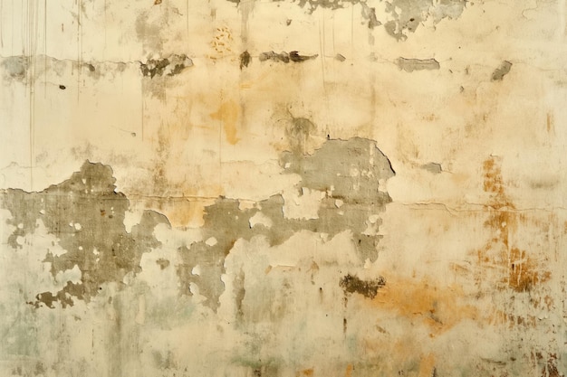 Photo weathered concrete wall with peeling paint showing rust and cracks old textured surface with small