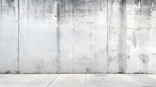 Photo weathered concrete wall with sidewalk in front