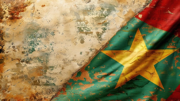 Weathered and Distressed Cameroonian Flag A Historical and Patriotic Symbol Representing the