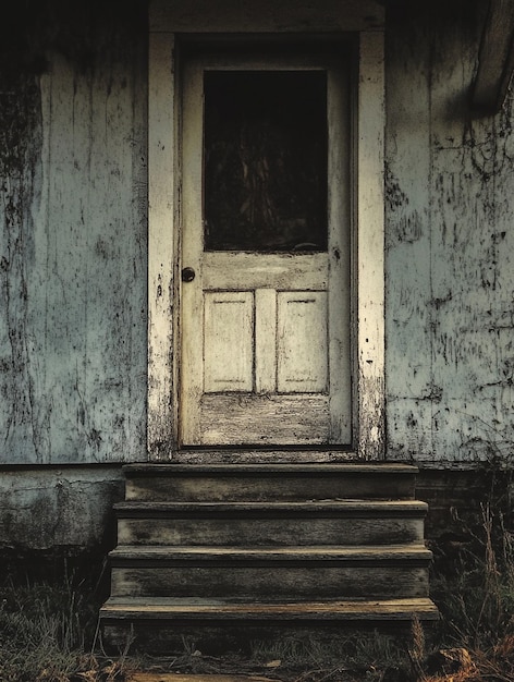 Photo weathered doorway abandoned house entrance with rustic charm