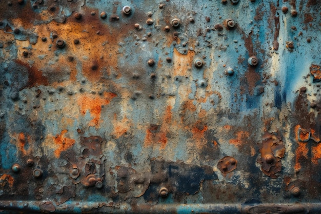 Weathered metal texture with rivets