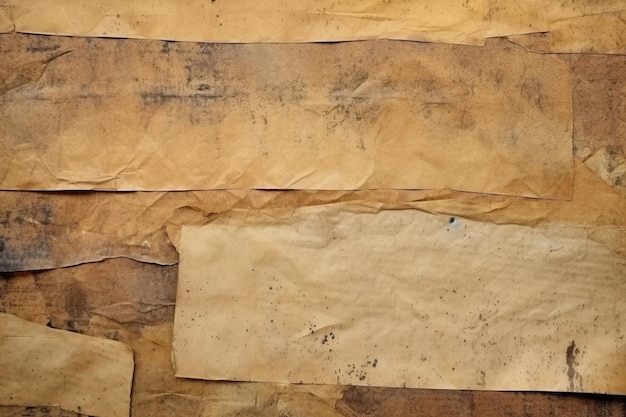 Weathered paper sheets with dark worn edges