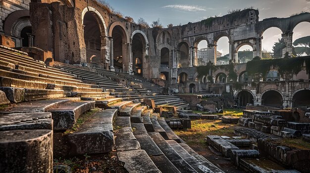 Weathered Roman Amphitheater