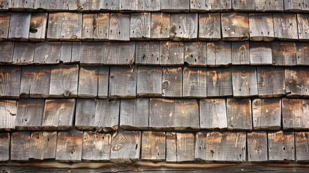 Photo weathered wooden shingles display natural texture and pattern