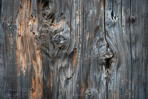 A weathered wooden surface intricate and unique grains knots and textures character of the aged wood