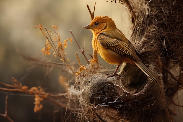 weaver in natural forest environment